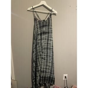 Billabong Womens Small Blue White Tie Dye Maxi Skirt Rope Tie